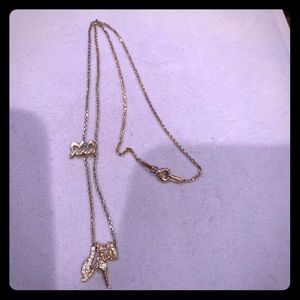 Rose Gold & Crystal Aquarius Necklace *2 for $5*